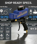 Portable Sand Blaster Gun Pro Kit for Auto, Patio and Furniture Restoration with Ceramic Nozzle, Efficient Rust and Paint Removal