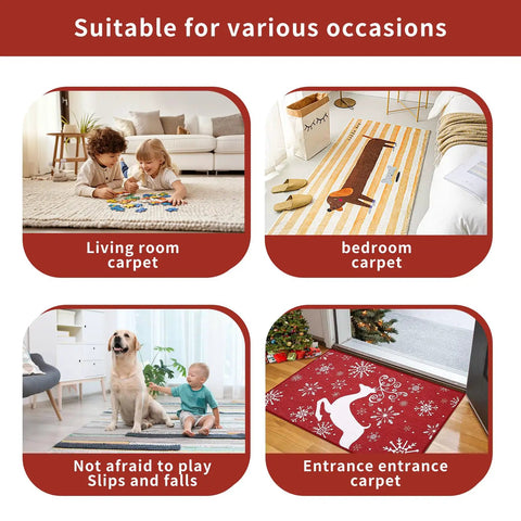 Different uses of No Slip Rug Gripper Pads For Hardwood Floors And Tiles, Washable And Heavy Duty Adhesive, Night Black 8 Pack