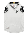 NBA San Antonio Spurs Road Dog Jersey For Dogs And Cats In Team Color, Comfortable Stretchable Material, Small Size, Black Trim