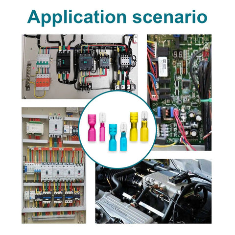 150 Piece Spade Connectors Set With Heat Shrink Terminals 22 To 10 AWG Copper Wire Connectors Male And Female Safe Seal Electrical Kit application examples