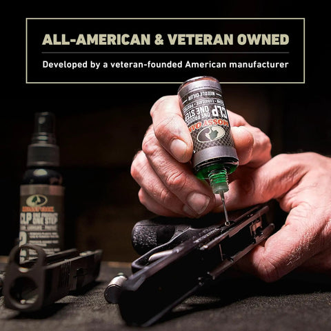Applying All In One Gun Cleaning Oil CLP For Firearms Clean Lubricate And Protect In One Step Removes Fouling Carbon Lead And Oil