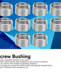 10Pcs M18x1.5 Thread Inserts Coil Type Screw Bushing Expansion Tool Heavy Duty Stainless Steel For Repairing Stripped Threads Or Creating New Internal Threads In Metal Workpieces displayed on blue background.