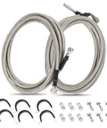 Fuel Line Kit for Chevy Cobalt HHR Pontiac G5 and Saturn Ion 2.2L and 2.4L, Upgraded Stainless Steel Braided Fuel Line Replacement, Quick Fix, Replaces QFF0015SS