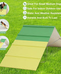 Dog Agility A-Frame Ramp for Backyard Training Non Slip Outdoor Agility Equipment 74.8 by 18.9 Inch with dogs exercising