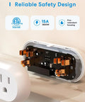 Interior view of Two In One Smart Plug Set That Works With Alexa Google Home Siri HomeKit SmartThings 15A 2 Pack No Hub Required 2.4 GHz WiFi