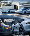 Portable Level 1 And 2 EV Charger With AI Smart Charging, 23-foot cable, charging electric cars, waterproof design