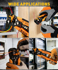 All In One 321 Piece Wire Connectors Kit With Self Adjusting Stripper Three In One Crimp Stripping Cutting Tool in use for wiring.