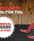 Heavy Duty 44 Inch Steel Deck Pry Bar With Dual Claw Heads No Kneeling Back Saving Non Slip Handle Red Demolition Tool