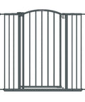 Extra Tall Decor Safety Gate For Kids And Pets In Gray Fits Openings From 28 To 38.25 Inches Wide And 36 Inches High Perfect For Doorways Stairways And Between Rooms No Fuss Install With Extensions And Stair Kit gray gate front view