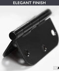 Heavy Duty Matte Black Interior Door Hinges Set Of 48 For Three Point Five By Three Point Five Inch Doors With Five Eighth Inch Radius Corners showing hinge in detail