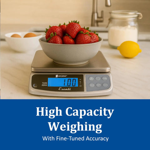 Digital Food Scale Battery Operated 66 Pound Capacity For Cooking, Baking, Meal Prep, And Diet Tracking, Dual Readouts shown