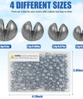 Removable Split Shot Weights For Fishing 1.8G 60Pcs Round Lead Sinker Set displayed in different sizes and storage box.