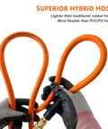 High Performance Hybrid Air Compressor Hose 3 8 By 10 Ft Kink Resistant Whip Line in use, showing flexibility and design features.