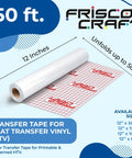 Clear Transfer Tape For Heat Transfer Vinyl High Tack Mask For Printable HTV And Patterned Films DIY Friendly Adhesive