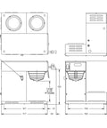 Diagram of Dual Voltage Commercial 12 Cup Coffee Maker With Back To Back Brews Three Warmers Large 200 Oz Tank Programmable Brew Level And Temperature Cold Brew Lockout Grey Finish Built For Busy Cafes And Offices.