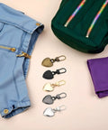 5 Pack Multicolor Heart Shaped Zipper Pull Replacements, Metal Zipper Tabs For Coats, Jackets, Pants, Luggage And Backpacks