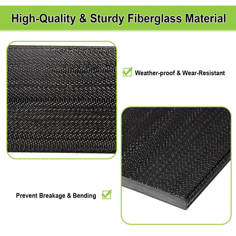 Close-up of heavy duty fiberglass glides for Four Pack Patio Rocking Chair Spring Plates Replacement Parts, weather-proof and sturdy.