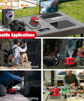 Go-To Portable Power Inverter For Milwaukee 18V Battery That Converts DC 18V To AC 110V with various applications displayed