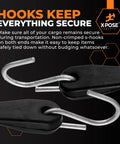 Close-up of non-crimped S-hooks on Rubber Bungee Cords With Hooks 10 Pack 9 Inch Heavy Duty Black Tie Down Straps For Outdoor Gear
