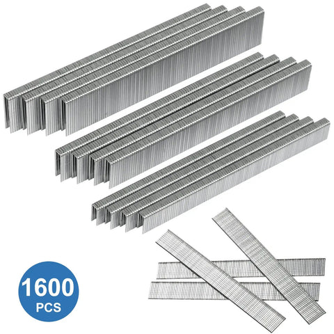 18 Gauge Staples And Brad Nails Kit In Galvanized Finish, 1600 pcs, ideal for DIY woodworking projects and home improvement tasks