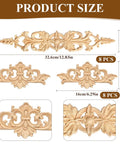 Top Shelf 16 Piece Hand Carved Wood Appliques Set Featuring Slick Unpainted DIY Decorative Wooden Trim And Embellishments For Cabinets Dressers Beds And Walls With Two Dang Perfect Sizes, includes two styles of carved wood trim.