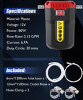 12V 80W oil extractor pump with accessories for spill-free engine oil changes and fluid transfer, electric oil pump