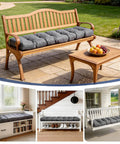 48 Inch Outdoor Bench Cushion 18 Inch Deep 5 Inch Thick Tufted Memory Foam, All-Weather Waterproof Fade-Resistant Patio Pad