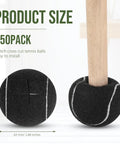 Heavy Duty Precut Tennis Ball Chair Leg Covers 150 Piece Black Bundle showing 2 inch cross cut design for easy installation.