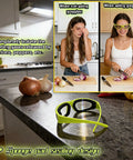 Tear Free Onion Goggles For Kitchen Cooking And Pepper Chopping With Anti Fog Lenses and Ultra Light Frame for zero cry time kitchen work, showing usage comparison.