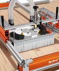 Slab Flattening Mill With Continuous Height Adjustment And Extendable 38x38.2 Inch Capacity, 3 Axis Aluminum Router Sled