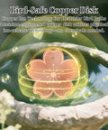 Pure Copper Bird Bath Disk With Triple Point Support Keeps Water Clean Longer For All Season Outdoor Bird Bowl No Scrubbing Needed Safe Water Without Chemicals 99.99 Percent Copper Flower Design