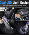 Cordless Handheld Car Vacuum With 22000 Pa High Power Suction and LED Light cleaning car seats and engine