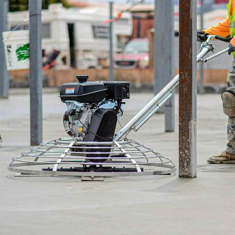 46-Inch Gas Concrete Wet Power Trowel With Kohler 14HP CH440 Engine, Includes Blades And Float Pan, adjustable pitch, close-wall use