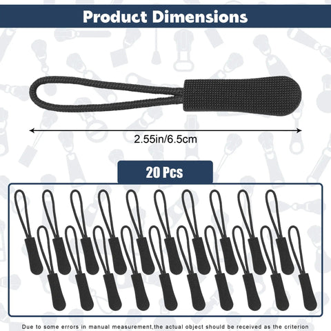 20 Piece Zipper Pull Replacement Kit For Jackets Luggage And Backpacks Black Zipper Pull Tabs For Repair Quick Fix On Broken Zippers Includes Durable Replacement Pulls That Fit Most Jackets Backpacks Luggage And Suitcases A Must Have For Everyday Repairs