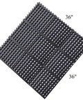 Anti Fatigue Rubber Floor Mat 36 x 36 Inch Interlocking Black Grippy Heavy Duty Anti Slip Kitchen Bar Floor Mat For Restaurant Wet Areas Bath Garage And Garden Use