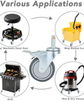 Super Smooth 3 Inch Swivel Caster Wheels Set Of 4 With 7/16 Inch Stem heavy duty locking casters for utility carts and mop buckets