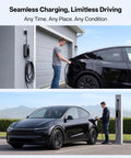 Level 2 EV Charger With 40A NACS, 25Ft Extension Cord, WiFi Smart App, 240V NEMA 14 50 Plug, Works With All Tesla Models S X 3 Y