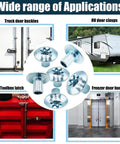 Real Deal Trailer Cam Hasp Latch Hardware Kit Ships With Eight Five Sixteenths Inch Torx Barrel Nuts And Zinc Plated Steel Bolts for truck and toolbox applications.