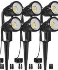 Low Voltage Outdoor Landscape Lights Kit 6 Pack IP65 Waterproof 7W 700LM Warm White 2700K With Connectors For Garden Pathway