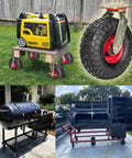Heavy Duty Rubber Casters With Pneumatic Swivel Design on a generator cart, showcasing durability and shock absorption.