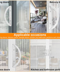 Premium Sliding Patio Door Handle Set With Lock And Key Cylinder For One And A Half To One And Three Quarters Inch Doors Reversible Design Includes Interior Handle Exterior Pull Mortise Lock Thumb Latch And All Screws For Easy Replacement shown on various doors