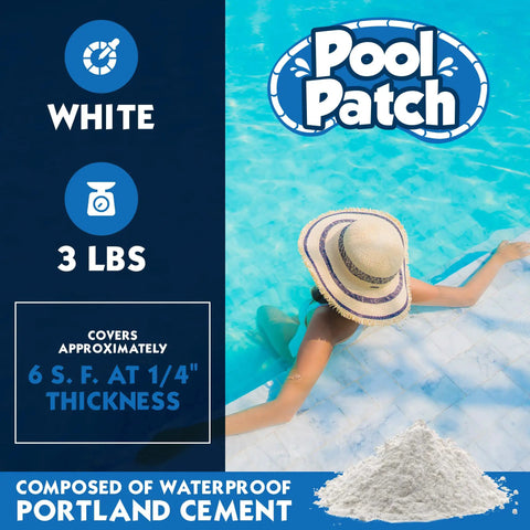 Tile Adhesive Patch Kit For Quick No Mess Set Repairs In Pools With Easy Mix Thinset, Fast Drying Bond, 3 Lb Tub Covers About 6 Sq Ft, Ideal For Attaching Pool Tiles And Fixing Cracks Fast