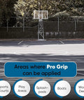 Heavy Duty Rubberized Non Slip Spray Coating Delivers Rock Solid Grip For Wet Patios Decks And Pool Areas Providing Durable Anti Skid Layer For Concrete Wood And Fiberglass Surfaces Game Ready applied on a basketball court.