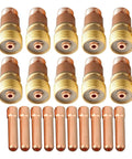 TIG Gas Lens and Collet Kit for Stubby Lens, 20 Pack Collet Set WP 17 18 26 Torches, 3 32 Inch, 10N24S shown in rows