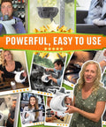 Straight Up Pressurized Handheld Steam Cleaner With Twelve Quick Swap Attachments used for cleaning upholstery and surfaces.