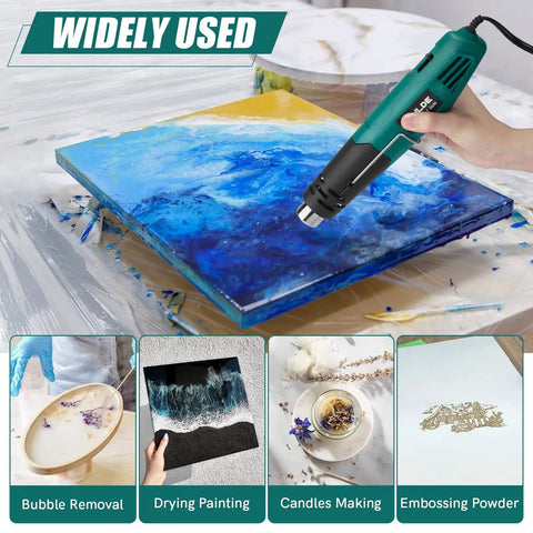 Mini Heat Gun For Crafting With Dual 480F And 850F Temperatures used for drying painting and other DIY projects