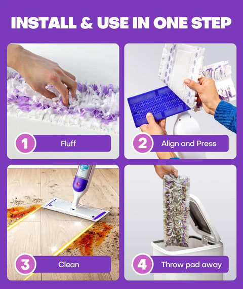Power Mop Refills With 500 Plus Strips For Deep Clean Across Hardwood Tile And More, 30 Count Disposable Mop Pads To Replace Your Mop Fast, Grabs Dust Hair And Grime Like A Magnet For Quick Floor Cleaning. install and use guide