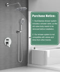 Ultimate Rain Shower System With 8.5 Inch Round Rain Head, Multi Function Handheld Spray, Chrome Finish, Pressure Balancing Valve