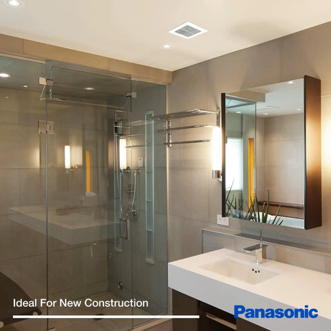 Modern bathroom with Whisper Quiet Bathroom Vent Fan Motor And Grille Assembly with Max Airflow MERV 8 Filtration installed.