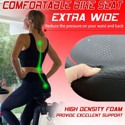 Wide Bike Seat For Men And Women Extra Large Comfort Saddle For E Bike Cruiser Exercise Peloton Super Comfy Foam demonstration